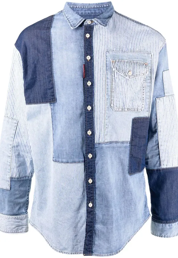 Dsquared2 skjorta med panel - Blå