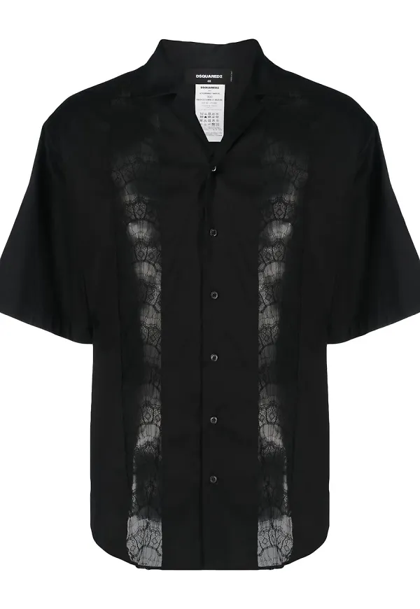 Dsquared2 skjorta med skir spetspanel - Svart