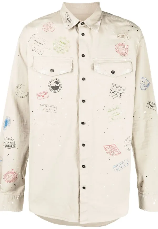 Dsquared2 skjorta med tryck - Neutral
