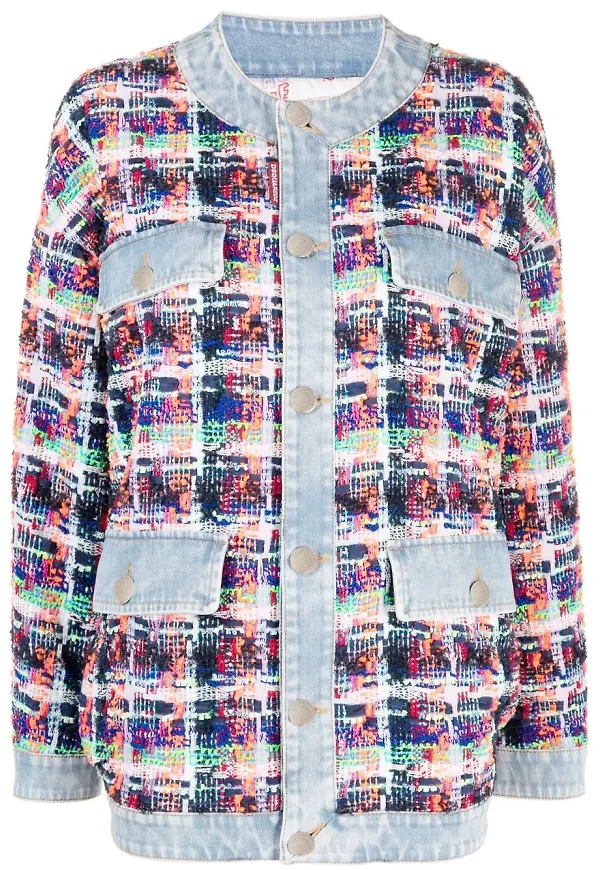 Dsquared2 skjortjacka med jeansdetalj - Blå