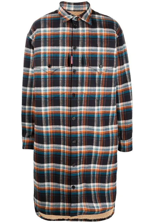 Dsquared2 skotskrutig kappa - Blå