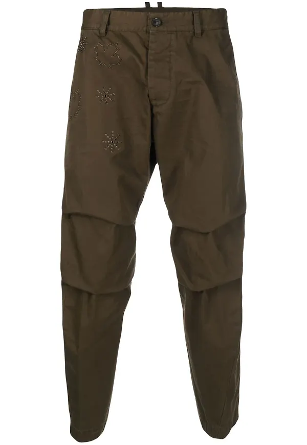 Dsquared2 slacks med lönnlöv - Grön