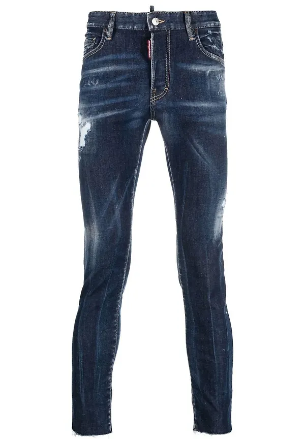 Dsquared2 slim fit-jeans med slitning - Blå