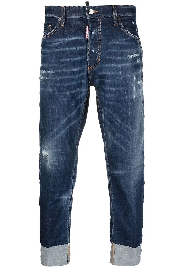 Dsquared2 slim fit-jeans med slitning - Blå