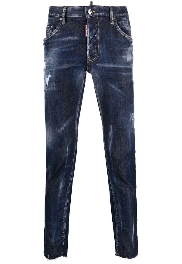 Dsquared2 slim fit-jeans med slitning - Blå