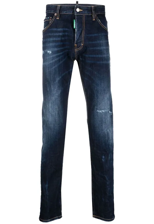 Dsquared2 slim fit-jeans med slitning - Blå