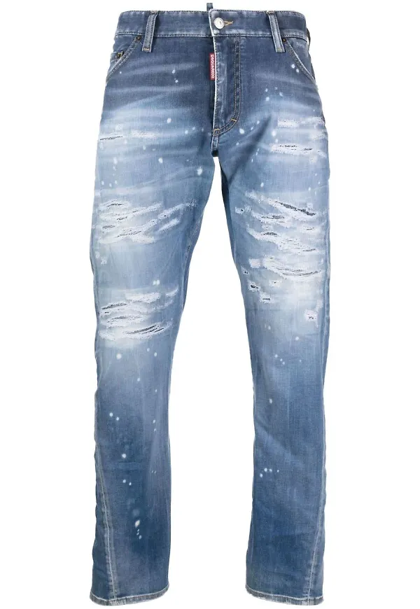 Dsquared2 slim fit-jeans med slitning - Blå
