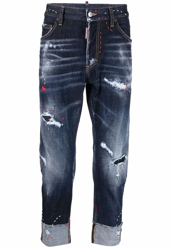 Dsquared2 slim fit-jeans med slitning - Blå