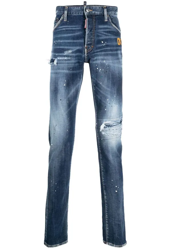 Dsquared2 slim fit-jeans med slitning - Blå
