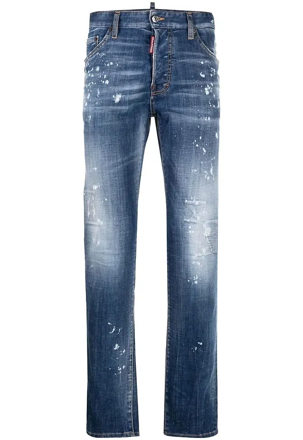Dsquared2 slim fit-jeans med slitning - Blå
