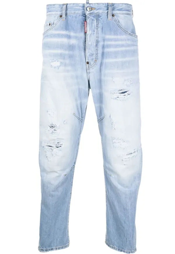 Dsquared2 slim fit-jeans med slitning - Blå