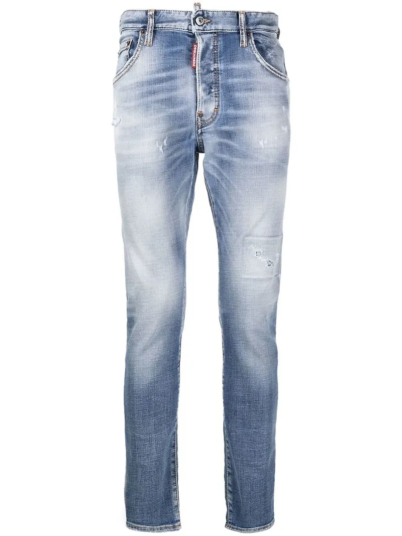 Dsquared2 slim fit-jeans med slitning - Blå