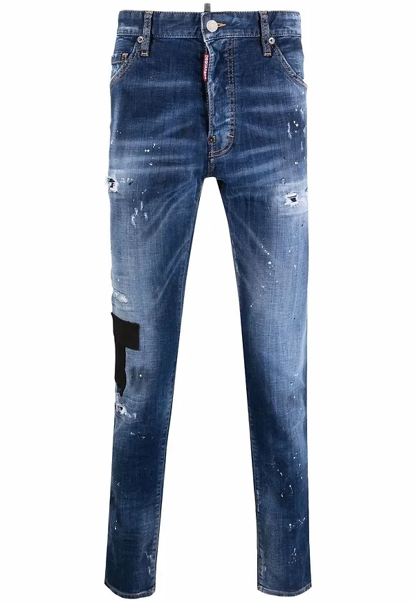 Dsquared2 slim fit-jeans med slitning - Blå