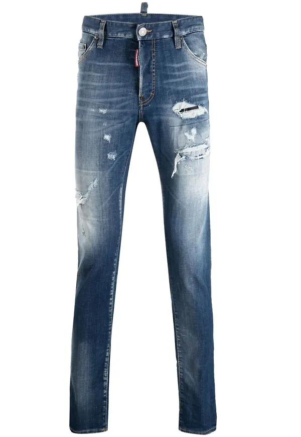 Dsquared2 slim fit-jeans med slitning - Blå