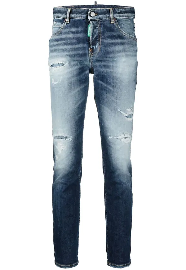Dsquared2 slim fit-jeans med slitning - Blå
