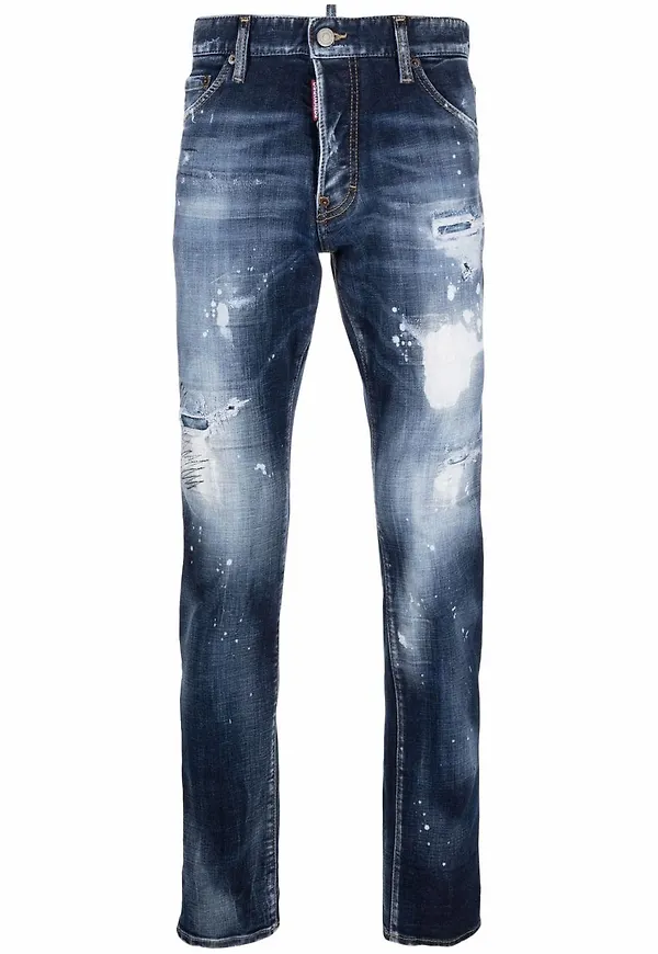 Dsquared2 slim fit-jeans med slitning - Blå