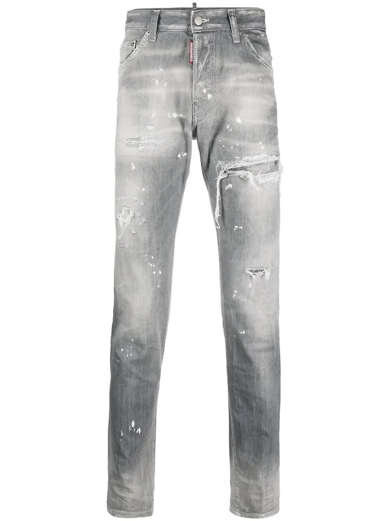 Dsquared2 slim fit-jeans med slitning - Grå
