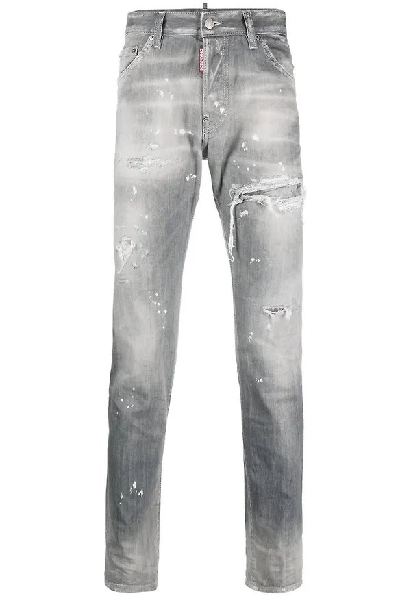 Dsquared2 slim fit-jeans med slitning - Grå