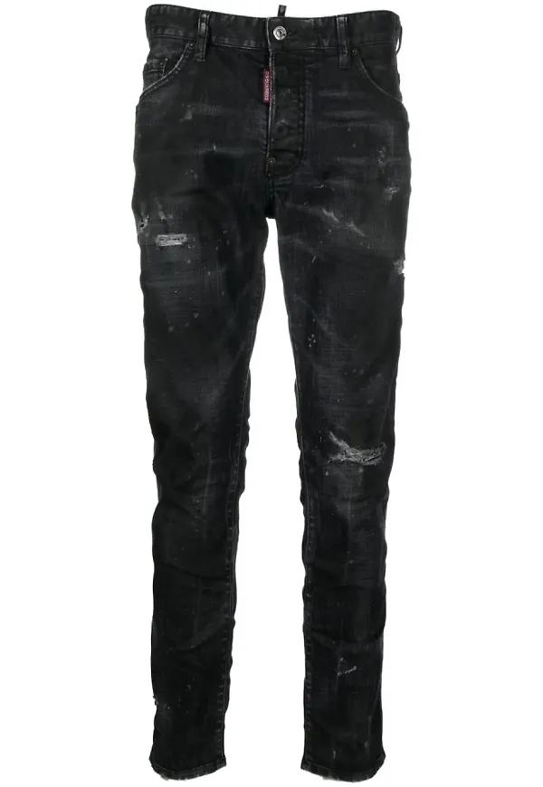 Dsquared2 slim fit-jeans med slitning - Svart
