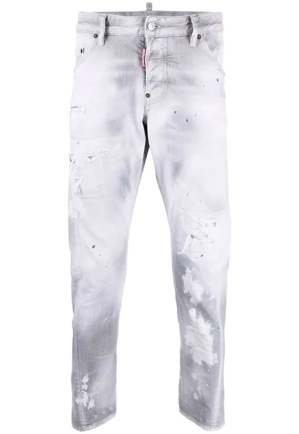 Dsquared2 slitna jeans med grå tvätt