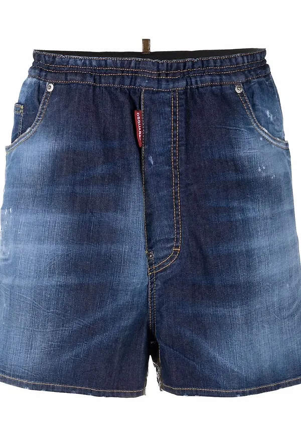 Dsquared2 slitna jeansshorts - Blå