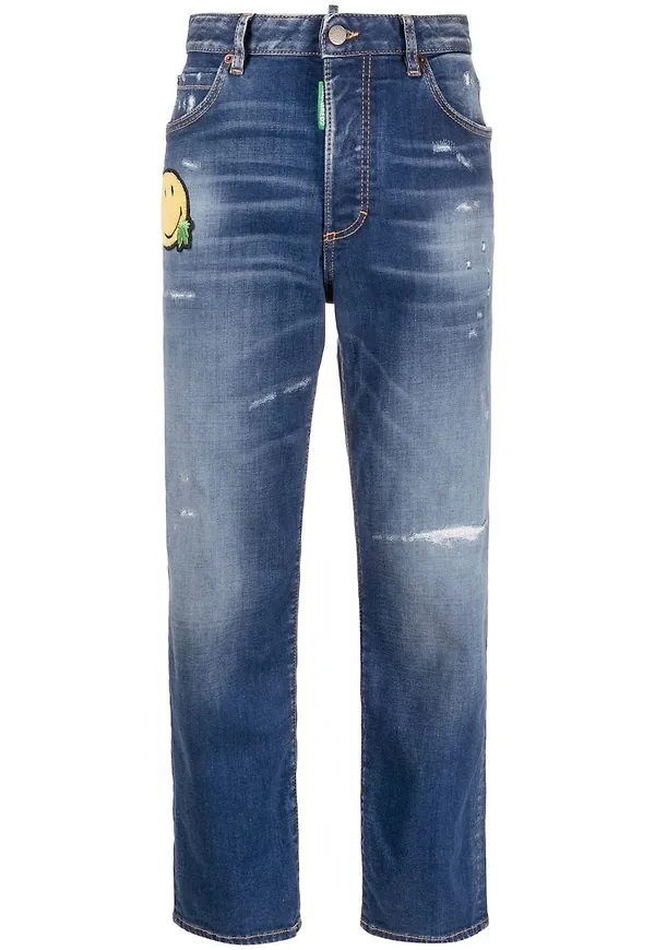 Dsquared2 Smiley Boston straight-jeans - Blå