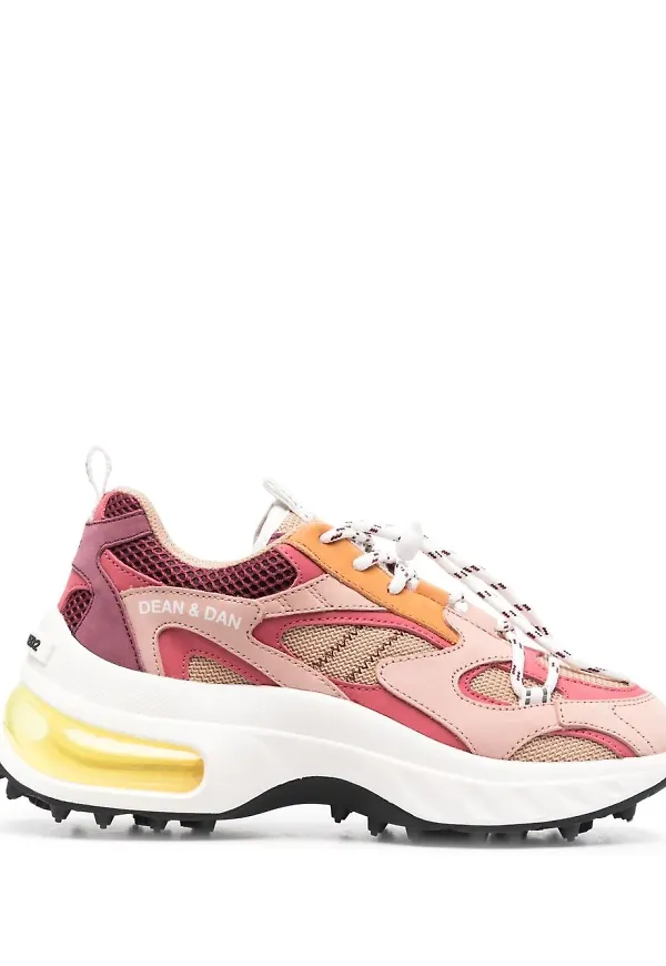 Dsquared2 sneakers med grov sula och panel - Rosa