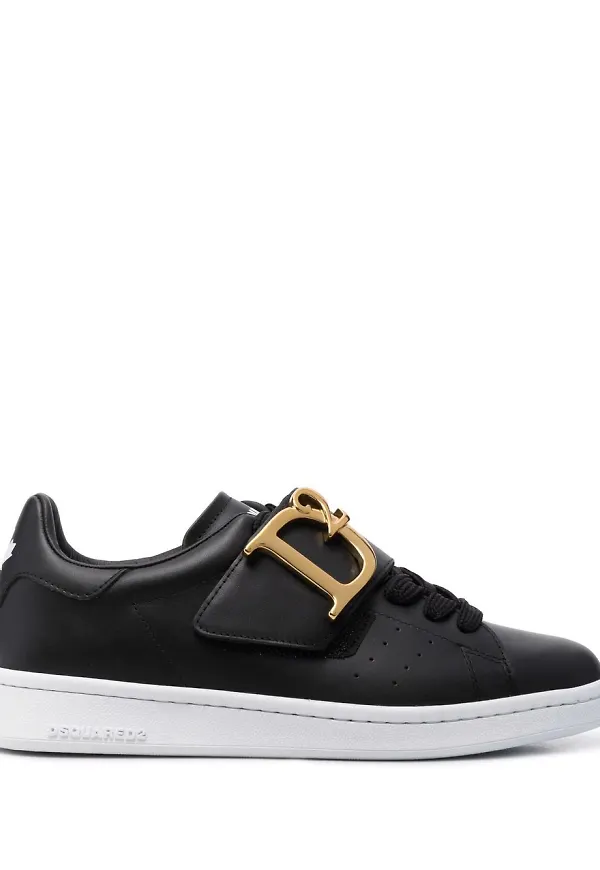 Dsquared2 sneakers med kardborreband och logotypplakett - Svart