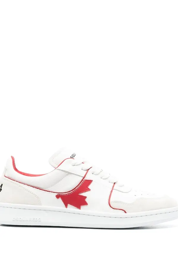 Dsquared2 sneakers med lönnlöv - Vit