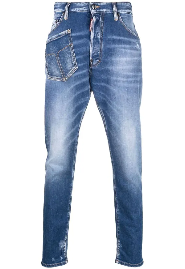 Dsquared2 stentvättade slim fit-jeans - Blå
