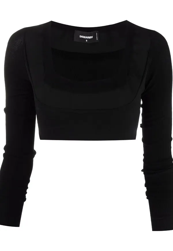 Dsquared2 stickad croptop - Svart