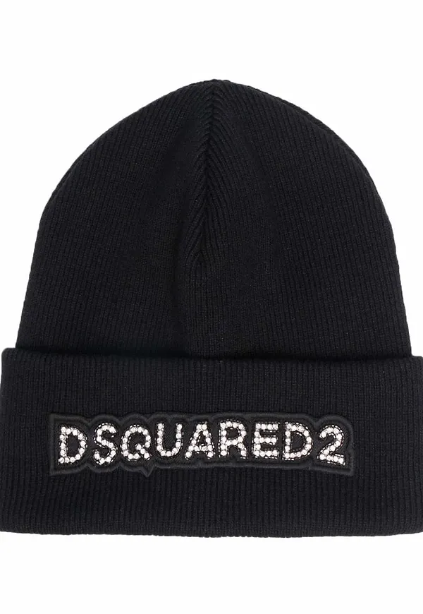 Dsquared2 stickad mössa - Svart