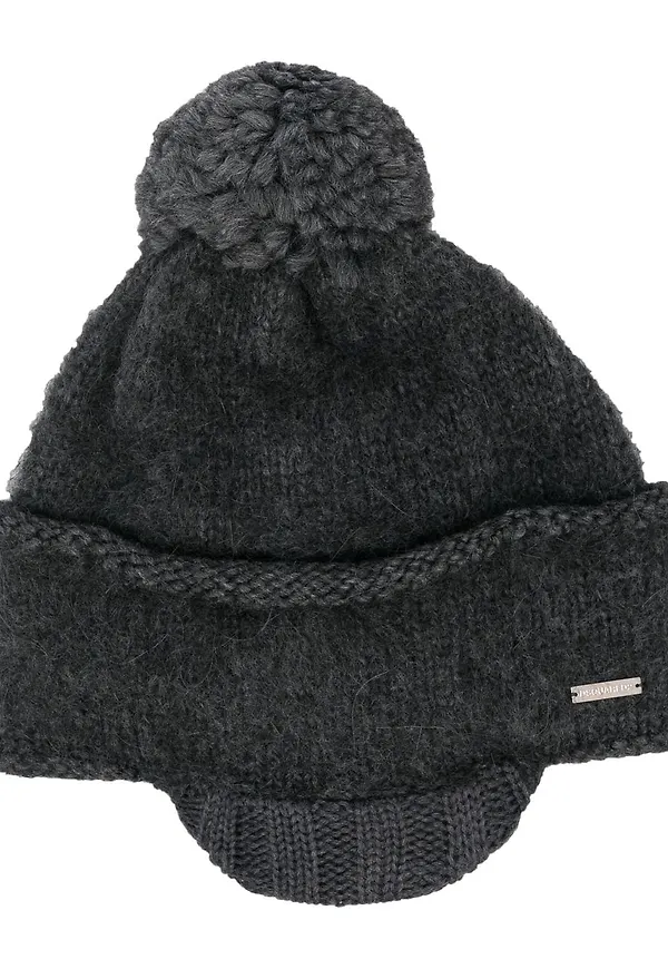 Dsquared2 stickad mössa med tofs - Grå