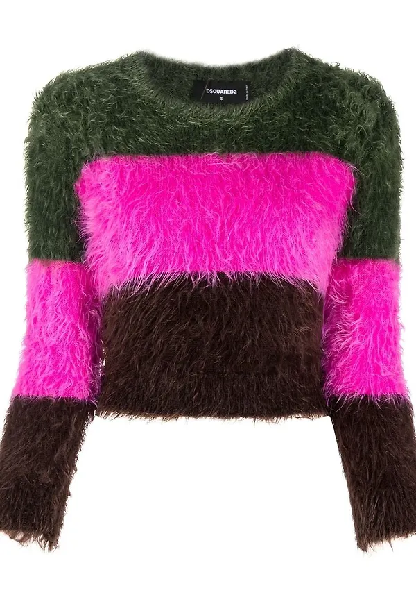 Dsquared2 stickad tröja med färgblock - Rosa