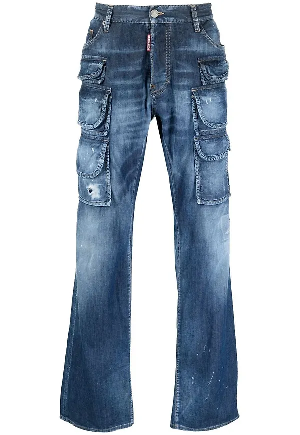 Dsquared2 straight-jeans i cargomodell - Blå