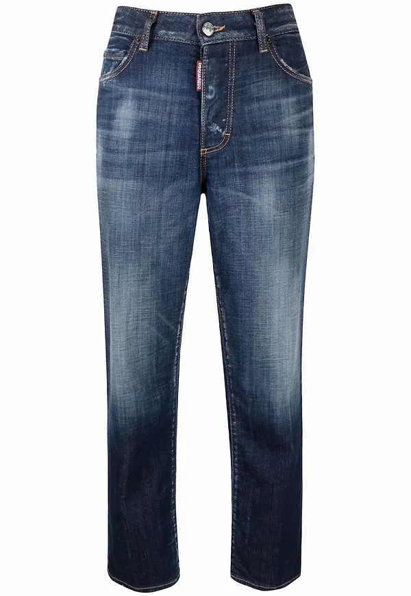 Dsquared2 straight-jeans med hög midja - Blå
