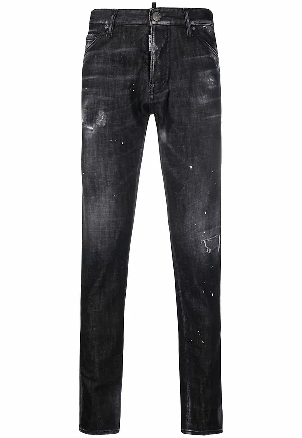 Dsquared2 straight-jeans med slitning - 900 BLACK