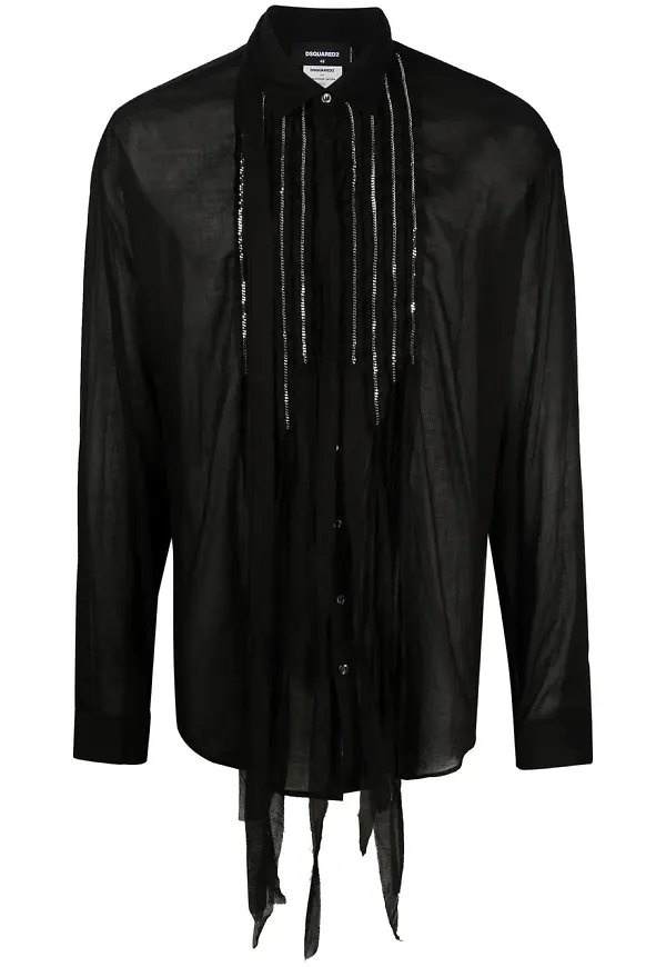 Dsquared2 strassprydd skjorta - Svart
