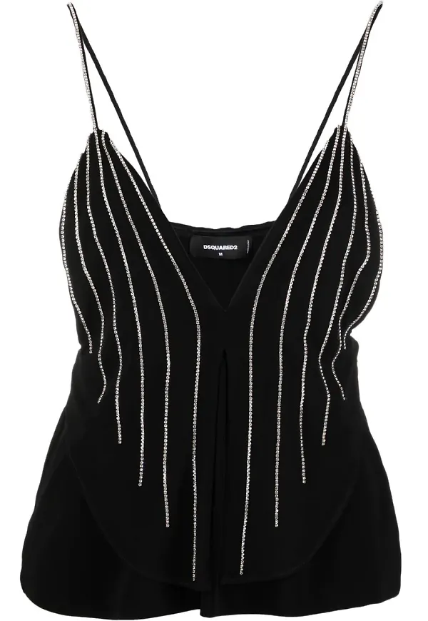 Dsquared2 strassprydd topp - Svart