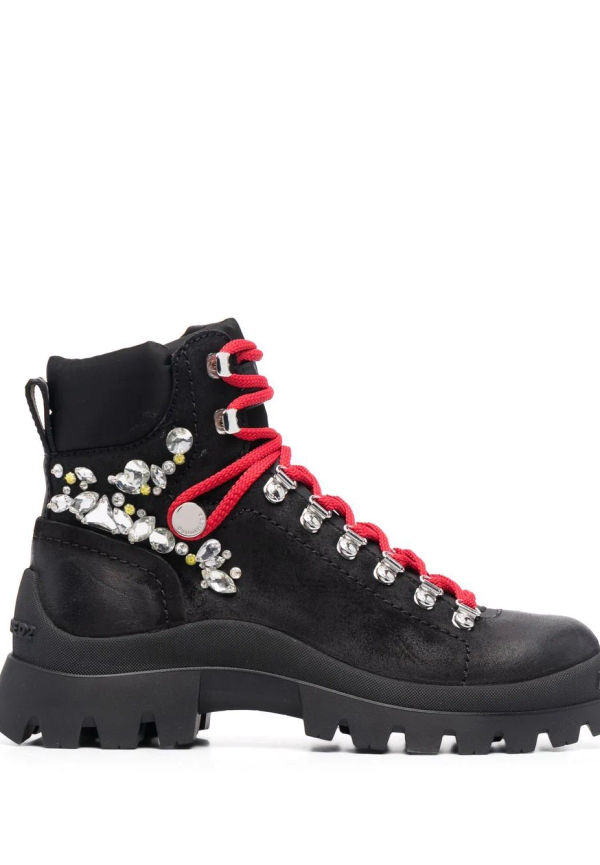 Dsquared2 strassprydda militärkängor - Svart