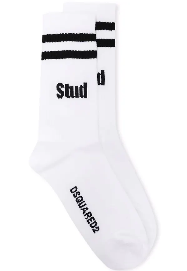 Dsquared2 strumpor med randdetalj - Vit