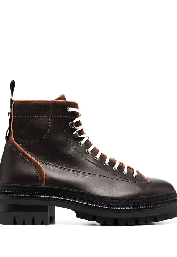 Dsquared2 stövletter med snörning - Brun