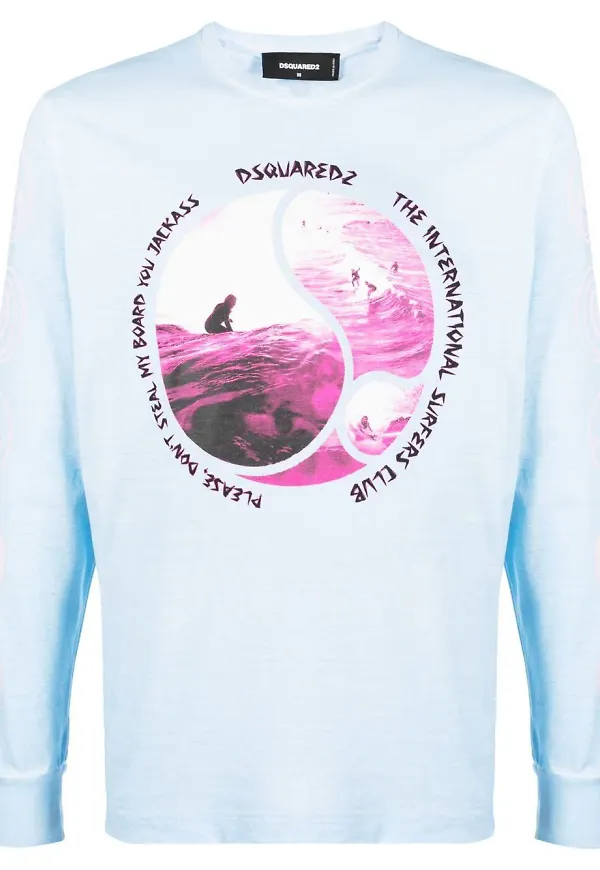Dsquared2 sweatshirt med grafiskt tryck - Blå