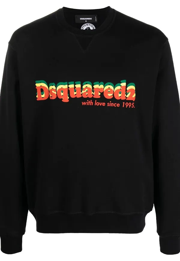 Dsquared2 sweatshirt med grafiskt tryck - Svart