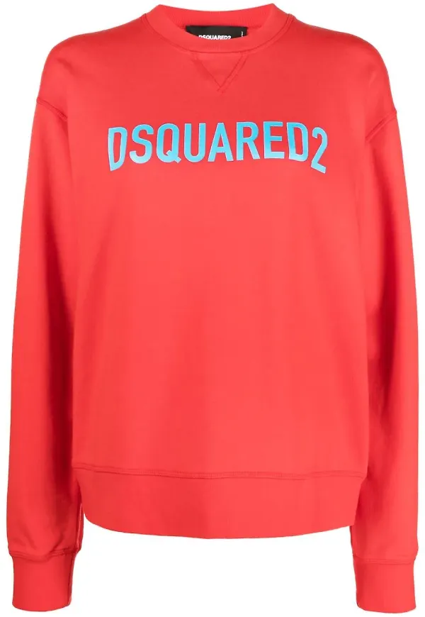 Dsquared2 sweatshirt med logotyp - Röd