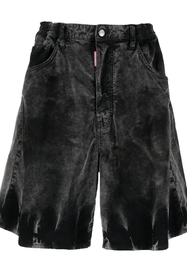 Dsquared2 syratvättade jeansshorts - Svart