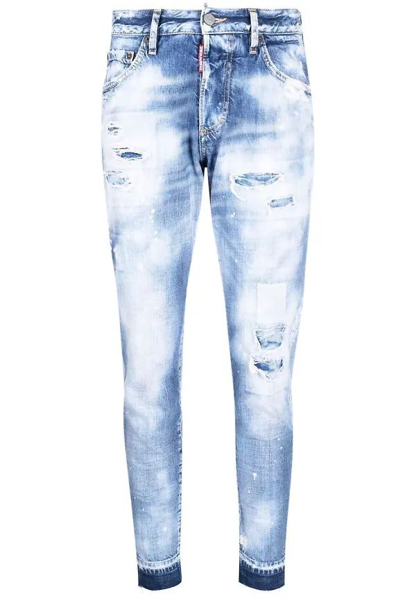 Dsquared2 syratvättade slim fit-jeans - Blå