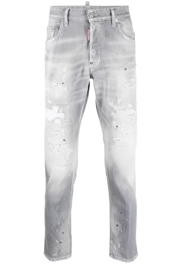 Dsquared2 syratvättade straight-jeans - Grå