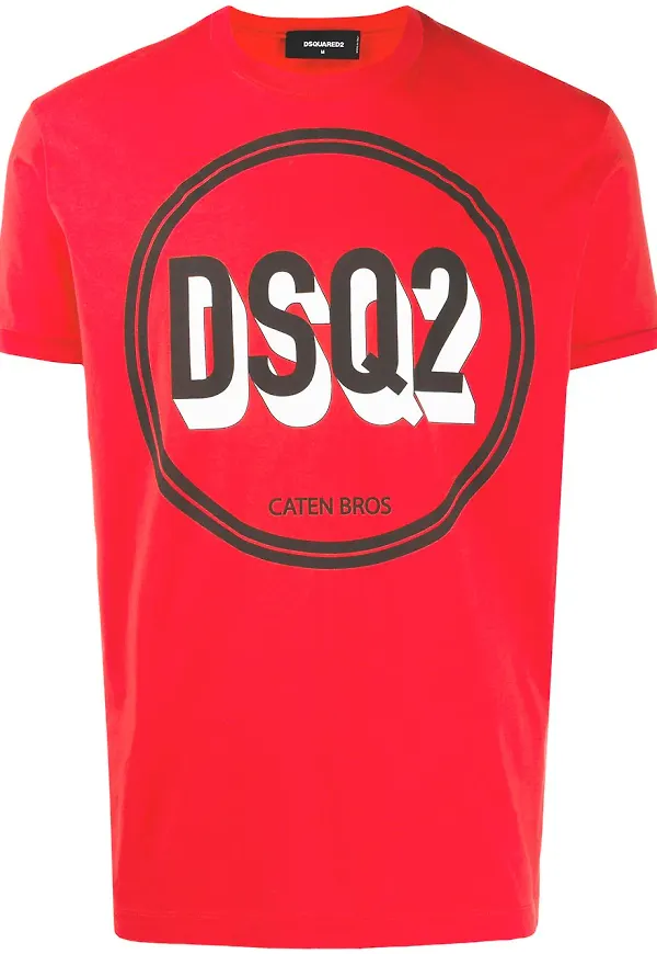 Dsquared2 t-shirt med cirkeltryck - Röd