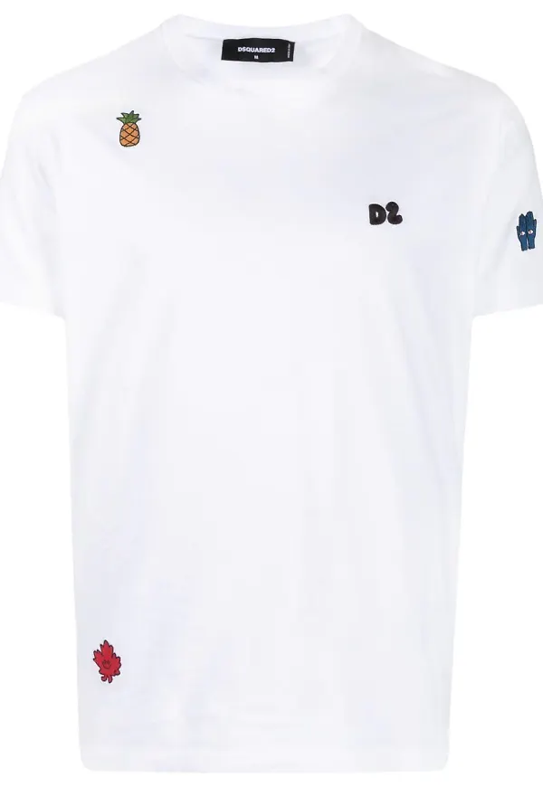 Dsquared2 t-shirt med fruktmärke - Vit